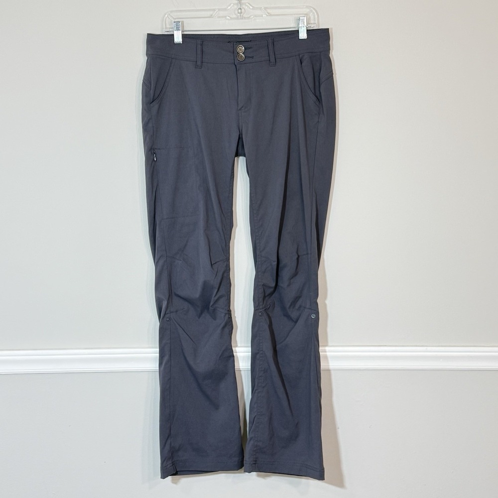 prAna Halle Hiking Climbing Pant Size 8 Dark Gray Roll Up Leg Gorpcore Outdoor
